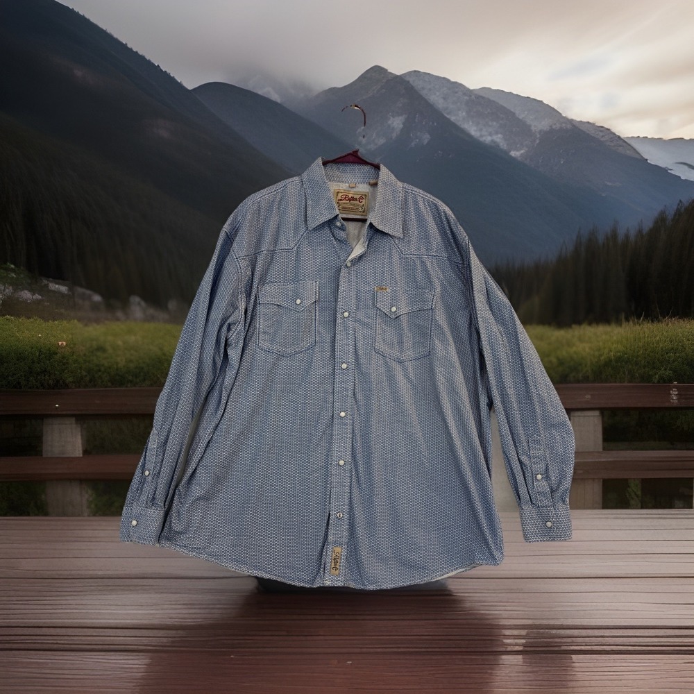 Men's Light Blue Western-Style Dress Shirt by Wrangler